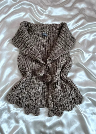 Cardigan en maille ajouré à pompons vintage knitted y2k 2000s, brand: Top Vintage, condizioni: Ottime, taglia: M / IT 42 / EU 38, €22.00, €23.80 include la Protezione acquisti Pro