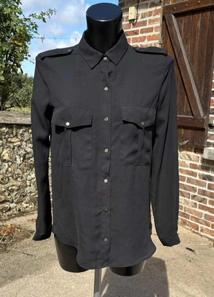 👚 Chemisier noir à pression • Zara • T34, marca: Zara, estado: Bueno, tamaño: XS / 34 / 6, 3,00 €, 3,85 € Protección al comprador incluida