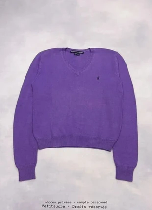 Pull col V court Polo Ralph Lauren Violet Mailles 100% Coton style Old Money Pull over - L /2118V, marque: Ralph Lauren, état: Très bon état, taille: L / 40 / 12, 39,00 €, 41,65 € Protection acheteurs (Pro) incluse