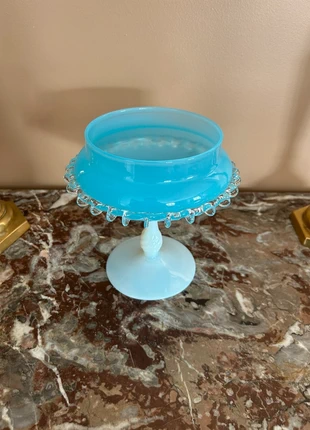 Grande coupe antique en opaline bleue avec torsade années 1900, brand: Chic Antique, condition: Very good, €28.00, €30.10 includes Buyer Protection