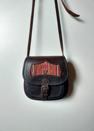 Handgemaakt, leren tasje uit Bolivië, marque: Bolivia, état: Très bon état, 12,50 €, 13,83 € Protection acheteurs incluse