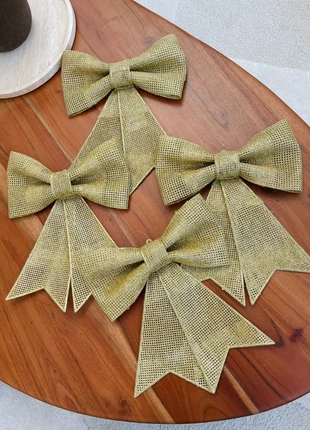 Lot de 4 Grands Nœuds Dorés Pailletés ZARA Home Décoration Tendance et Chic, marque: Zara Home, état: Neuf sans étiquette, 15,00 €, 16,45 € Protection acheteurs incluse