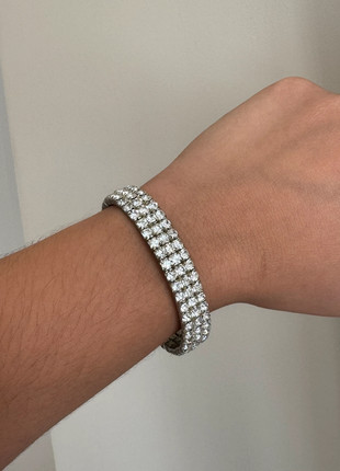 Bracelet élastique argent et Swarovski, condizioni: Discrete, €1.00, €1.75 include la Protezione acquisti