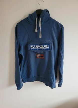 Sweat à capuche / hoddie Napapijri bleu taille S avec poche ventrale zippée logo brodé, marque: Napapijri, état: Très bon état, taille: S, 15,00 €, 16,45 € Protection acheteurs incluse