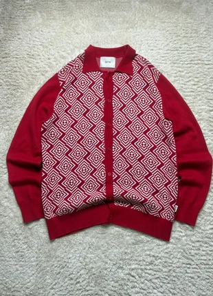 Cardigan/Gilet Arte rouge et blanc à motif losange / taille L, merk: Arte, staat: Heel goed, maat: L, € 105,00, € 110,95 inclusief Kopersbescherming