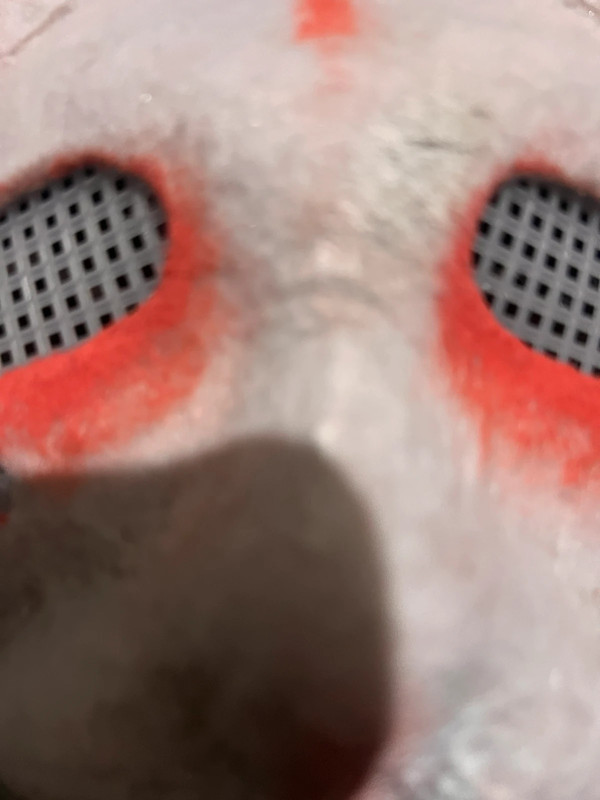 White + coral therian mask🤍