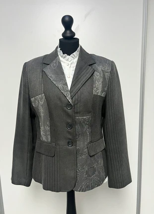 Grijs patchwork colbert / blazer, marque: Bandolera, état: Très bon état, taille: XL / 42 / 14, 18,50 €, 20,13 € Protection acheteurs incluse