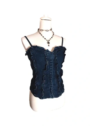 Corset en Jean Style Fairy Grunge / Cottagecore Aesthetic, merk: Vintage Dressing, staat: Heel goed, maat: L / 40 / 12, € 15,20, € 16,66 inclusief Kopersbescherming Pro