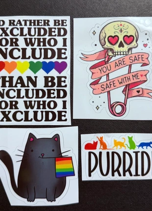 Pride Inclusive Safe With Me Cat Stickers Bundle x4, brand: Pride, condition: Very good, size: One size, £2.99, £3.53 includes Buyer Protection Pro