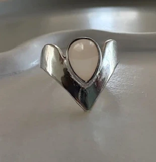 Adjustable solid white bronze Lunar Aura ring with a Rose Gold crystal., condition: New without tags, size: Adjustable, £4.50, £5.43 includes Buyer Protection