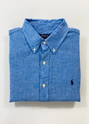 Chemise en Lin Ralph Lauren Homme. Bleu CLair, Logo Brodé. Taille M Custom Fit. 100% Lin., marque: Ralph Lauren, état: Très bon état, taille: M, 79,90 €, 84,60 € Protection acheteurs incluse