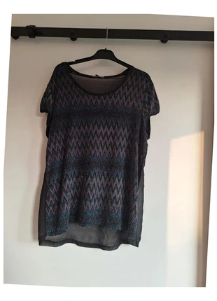 Top vintage noir à motifs zigzag K.woman X, marque: Kiabi, état: Très bon état, taille: XL / 42 / 14, 6,00 €, 7,00 € Protection acheteurs (Pro) incluse