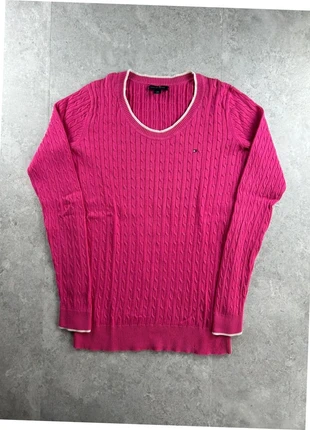 Pull fin mi saison crewneck cable knit torsadé tommy hilfiger femme | Rose fuchsia | Taille S, brand: Tommy Hilfiger, condition: Very good, size: S / 36 / 8, €10.00, €11.20 includes Buyer Protection Pro