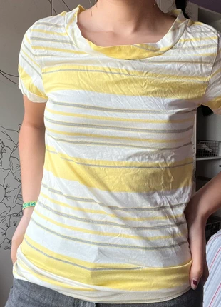 Camiseta de rayas amarillas con purpurina 36, marque: Local, état: Neuf sans étiquette, taille: S / 36 / 8, 3,00 €, 3,85 € Protection acheteurs incluse