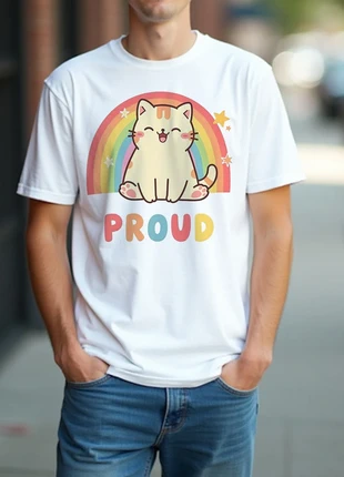Camiseta Hombre LGTBQ "Proud". Blanca de algodón., marca: Friki Factoría, estado: Muy bueno, tamaño: M, 13,95 €, 15,35 € Protección al comprador Pro incluida