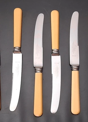 6 Rare Antique Mutual - Hiram Wild - Sheffield of England - Celluloid Handled Knives 21cm, marca: Sheffield Hiram Wild Cutlery, estado: Muy bueno, 23,00 €, 24,85 € Protección al comprador incluida