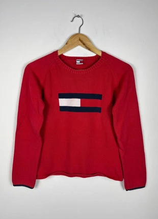 Pull Tommy Hilfiger Col Rond Rouge, marque: Tommy Hilfiger, état: Très bon état, taille: L / 40 / 12, 25,00 €, 26,95 € Protection acheteurs (Pro) incluse