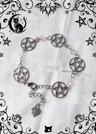 Bracciale Pentacoli e perline rosa × Argento, marque: Alternative, état: Très bon état, 9,90 €, 11,10 € Protection acheteurs incluse