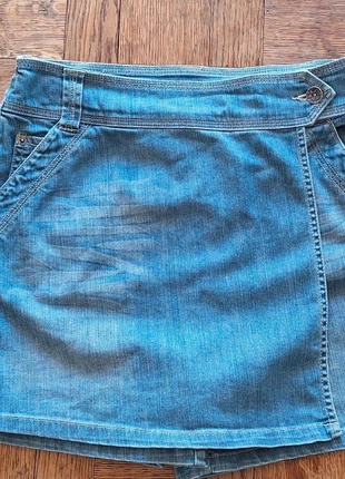 Jupe short à rabat en jean denim 'Camaieu' - Femme taille L 40 W30, marque: Camaïeu, état: Très bon état, taille: L / 40 / 12, 12,50 €, 13,83 € Protection acheteurs incluse