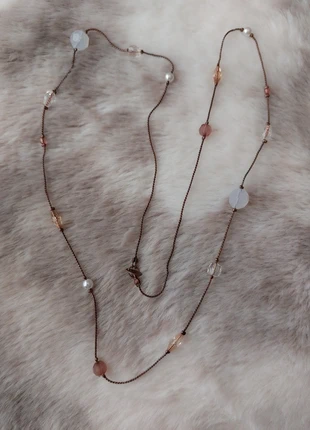 Long Bohemian Beaded Necklace - Rose Gold Tones, condition: Very good, €5.00, €5.95 includes Buyer Protection