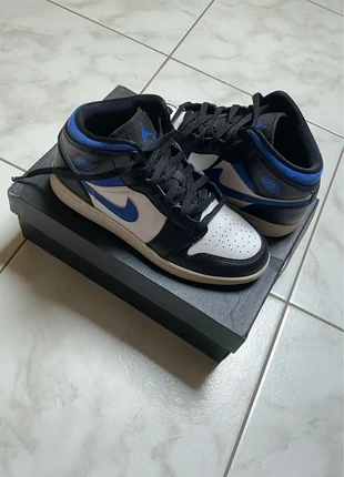 Air Jordan 1 bleu/noir/blanc avec boîte + carte d’authenticité, marque: Jordan, état: Bon état, taille: 40, 50,00 €, 53,20 € Protection acheteurs incluse