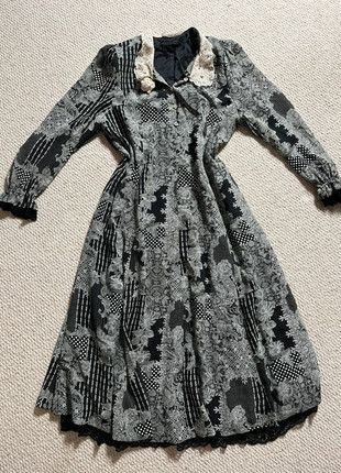 Vintage Autumnal Dress / Black and beige maxi dress, condition: Good, size: XL / 14, £25.00, £26.95 includes Buyer Protection Pro