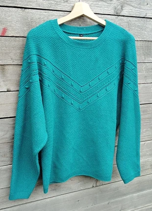 Pull maille nid d'abeille turquoise manches chauve-souris Taille 42, marca: Inconnu, estado: Nuevo sin etiquetas, tamaño: XL / 42 / 14, 16,00 €, 17,50 € Protección al comprador incluida