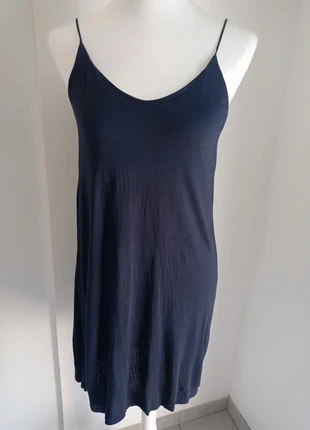 Robe bleue marine fine avec fines bretelles T.S basic H&M, merk: H&M, staat: Heel goed, maat: S / 36 / 8, € 7,90, € 9,00 inclusief Kopersbescherming Pro