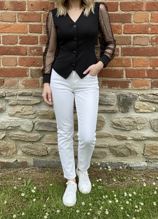 Veste noire manches transparentes à pois, brand: evacouture, condizioni: Ottime, taglia: M / IT 42 / EU 38, €32.90, €35.25 include la Protezione acquisti