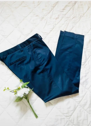 Pantaloni diritti taglio classico 👩 donna tessuto raso elasticizzato blu, brand: L'air De Rien, condizioni: Ottime, taglia: S / IT 40 / EU 36, €29.00, €31.15 include la Protezione acquisti