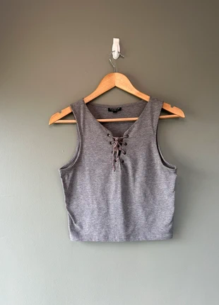 Topshop Grey Crop Tank, brand: Topshop, condition: Very good, size: L / 40 / 12, €10.00, €11.20 includes Buyer Protection