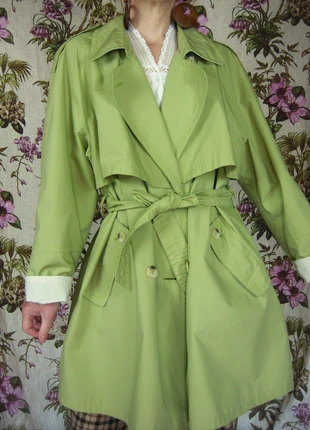 trench vert pastel coupe courte et oversize avec ceinture, brand: Vintage Dressing, condition: Very good, size: XXL / 44 / 16, €39.00, €41.65 includes Buyer Protection Pro