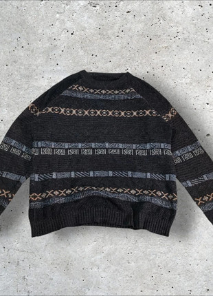 Pull Funky Knit Vintage 90's Coupe Loose Laine Fait Main -Taille M Homme -1768, marca: Vintage Dressing, estado: Muito bom, tamanho: M, €22.90, €24.75 inclui Proteção do Comprador