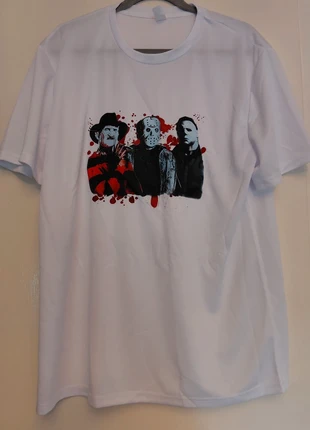 Mens t shirt Horror characters halloween spooky lightweight breathable white red L NEW, brand: horror, condition: New with tags, size: L, £6.49, £7.51 includes Buyer Protection