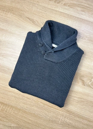 Pull col châle Celio gris homme M – maille texturée – boutonnage col 2 boutons, marque: Celio, état: Très bon état, taille: M, 5,90 €, 6,90 € Protection acheteurs incluse