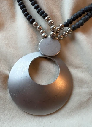 Silver big round pendant necklace, condition: Very good, £14.00, £15.40 includes Buyer Protection