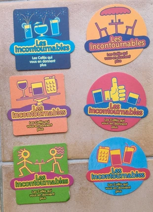 Lot de 6 Sous bock "Les incontournables", merk: incontournables, staat: Heel goed, € 1,50, € 2,28 inclusief Kopersbescherming