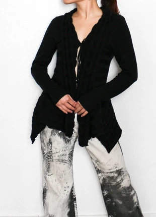 Asymmetrical black cardigan | Gilet en maille asymétrique, marque: Vintage, état: Très bon état, taille: S / 36 / 8, 12,00 €, 13,30 € Protection acheteurs (Pro) incluse