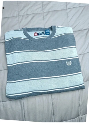 Pull Rayé CHAPS (Ralph Lauren) 100% Coton, gris et blanc, Taille XL Homme, marca: Chaps Ralph Lauren, estado: Muito bom, tamanho: XL, €24.69, €26.62 inclui Proteção do Comprador