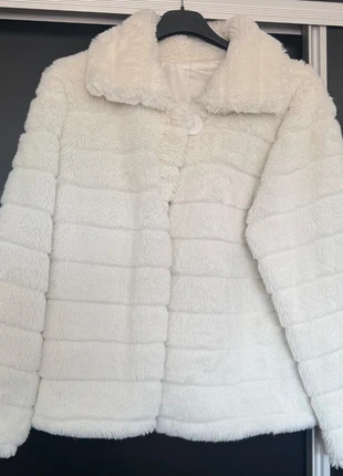 Casaco de pelo sintético branco tipo pelúcia – elegante e super macio, estado: Novo sem etiquetas, tamanho: M / 38 / 10, €18.00, €19.60 inclui Proteção do Comprador
