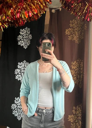 Gilet bleu pastel – Camaïeu (manches 3/4), marke: Camaïeu, zustand: Sehr gut, größe: M / 38 / 10, 5,00 €, 5,95 € inklusive Vinted-Käuferschutz