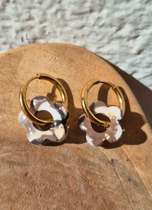 #boucles d'oreilles #fleurs #acier inoxydable #femme #pampilles #doré #marron #automne#vinted, marque: Fait Main, état: Neuf avec étiquette, 6,00 €, 7,00 € Protection acheteurs incluse