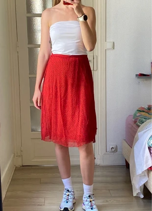 Jupe midi en soie vintage, brand: Vintage, condition: Very good, size: S / 36 / 8, €15.00, €16.45 includes Buyer Protection