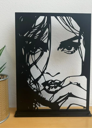 Support déco visage féminin – style art linéaire noir, état: Neuf sans étiquette, 8,00 €, 9,10 € Protection acheteurs (Pro) incluse