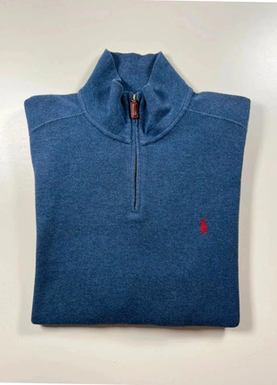 Half zip demi zip col camionneur 1/4 zip Ralph Lauren bleu logo brodé rouge | Taille L, marque: Ralph Lauren, état: Très bon état, taille: L, 65,00 €, 68,95 € Protection acheteurs (Pro) incluse