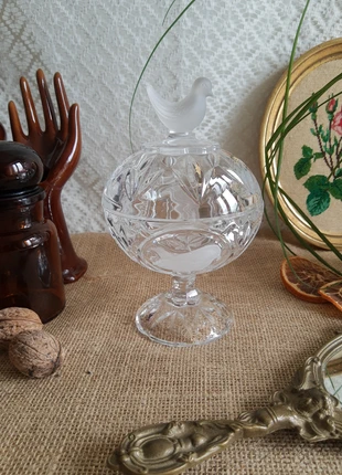 Bonbonnière / sucrier Cristal d'Arques - Les passereaux - vintage ancien france, marca: Vintage, estado: Muito bom, €20.00, €21.70 inclui Proteção do Comprador Pro