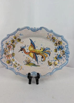 Plat de service Lufeco en faïence peinte à la main, marque: Lufeco, état: Très bon état, 30,00 €, 32,20 € Protection acheteurs incluse