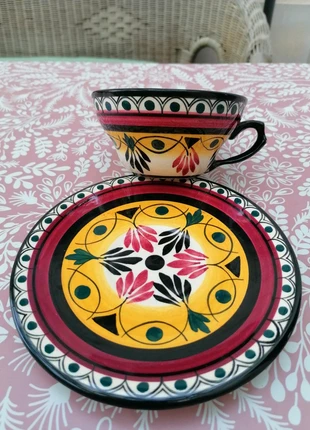 Tasse + soucoupe faïence bretonne St Jean de Bretagne peint main vintage 80, brand: St jean de bretagne, condition: Very good, €20.00, €21.70 includes Buyer Protection
