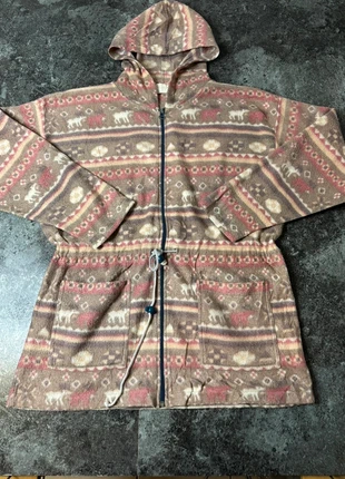 Veste à capuche polaire longue motif nordique noel – Taille 42/44 femme, marque: Vintage Dressing, état: Très bon état, taille: XL / 42 / 14, 17,90 €, 19,50 € Protection acheteurs incluse