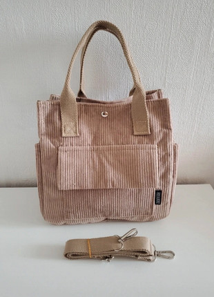 Sac à main/bandoulière taupe en velours côtelé, marque: Tendance, état: Neuf avec étiquette, 18,00 €, 19,60 € Protection acheteurs incluse